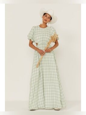 NWT SHOW ME YOUR MUMU WOMEN'S ELOISE PLAID MAXI DRESS size M